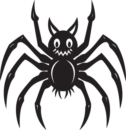 Spider. Halloween.Vector illustration ready for vinyl cutting and tattooing.のイラスト素材