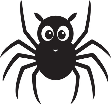 Black spider icon isolated on white background. Vector illustration. Eps 10.のイラスト素材