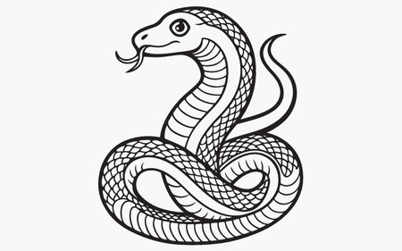 Vector image of a snake isolated on a white background. Tattoo.のイラスト素材