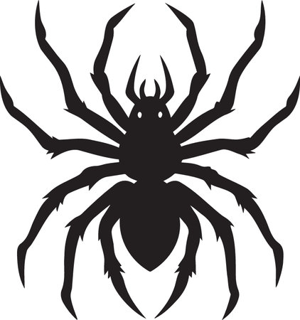 Black spider isolated on white background. Vector illustration. Eps 10.のイラスト素材