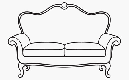 Sofa in the Baroque style. Vector illustration.のイラスト素材