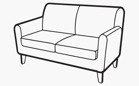 Sofa in black and white isolated on white background. Vector illustration.のイラスト素材
