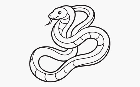 Cute snake, vector illustration, isolated on a white background.のイラスト素材