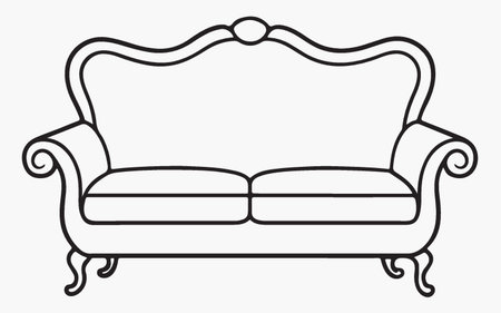 Sofa line icon. Furniture for living room. Vector illustrationのイラスト素材