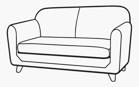 Sofa in outline style. Vector illustration for your design.のイラスト素材