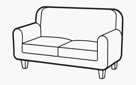 Sofa. Furniture for the living room. Vector illustrationのイラスト素材