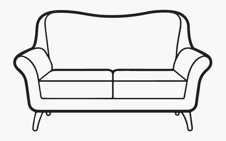 Sofa line icon on white background. Vector illustration of sofa.のイラスト素材