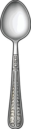 Silver spoon on a white background. Vector illustration ready for vinyl cutting.のイラスト素材