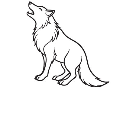 Wolf.Vector illustration ready for vinyl cutting.  Isolated on white background.のイラスト素材