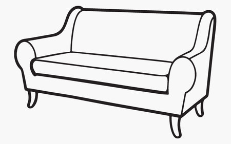 Sofa icon. Vector illustration. Isolated on white background.のイラスト素材