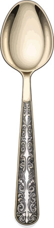 Spoon with ornament isolated on a white background. Vector illustration.のイラスト素材