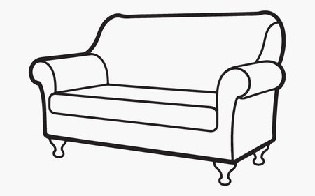 Sofa. Vector illustration of a sofa. Furniture for living room.のイラスト素材