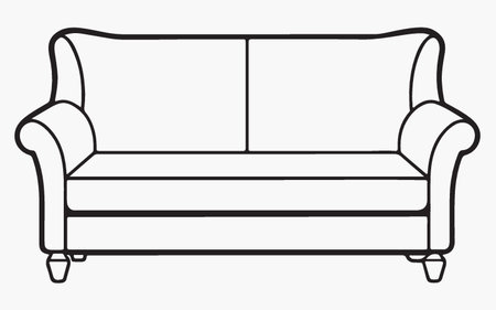 Sofa isolated on a white background. Vector illustration in flat style.のイラスト素材