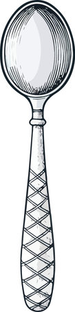 Illustration of a spoon on a white background done in cartoon style.のイラスト素材