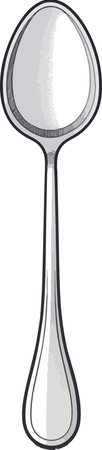Spoon.Illustration of a silver spoon on a white background.のイラスト素材
