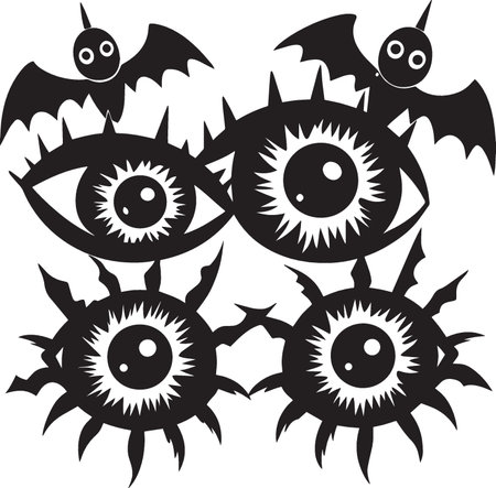 Halloween bats.Vector illustration ready for vinyl cutting.\""のイラスト素材