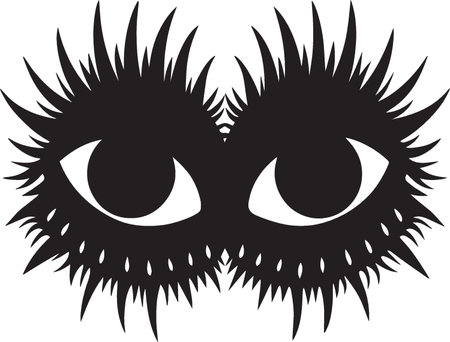 Illustration of Eyes of a Cat in a Black and White Backgroundのイラスト素材
