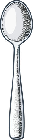 Illustration of a silver spoon isolated on white background done in retro style.のイラスト素材