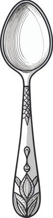 Spoon with a pattern.Vector illustration ready for vinyl cutting.のイラスト素材