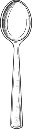 Illustration of a spoon on a white background done in retro style.のイラスト素材