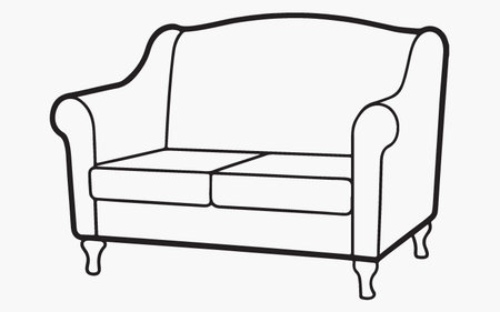 Sofa. Vector illustration. Isolated on white background.のイラスト素材