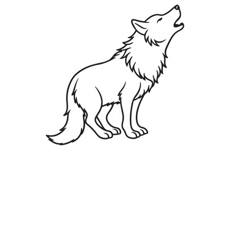Vector image of a wolf. Isolated on a white background.のイラスト素材