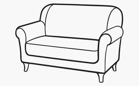 Sofa. Furniture for the room. Vector illustration.のイラスト素材