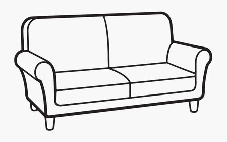 Sofa icon. Hand drawn illustration of sofa vector icon for web designのイラスト素材