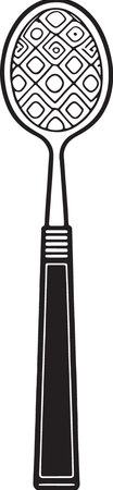 Black and White Silhouette of a Spatula Vector Illustrationのイラスト素材