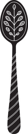 Black and white silhouette of a necktie with a pattern on itのイラスト素材
