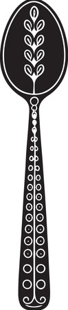 Spoon Silhouette. Vector Illustration Isolated On White Backgroundのイラスト素材