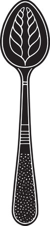 Black and White Silhouette of a Spoons Icon Isolated on White Backgroundのイラスト素材