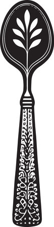 Ancient Spoon.Vector Illustration ready for vinyl cutting.\""のイラスト素材