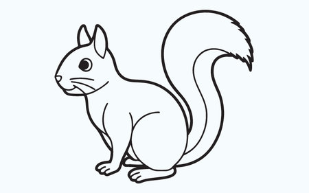 Squirrel. Vector illustration. Isolated on light blue background.のイラスト素材