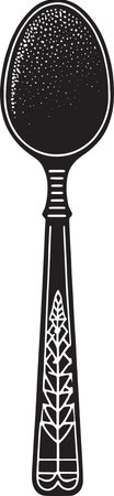 Spoon Icon Illustration Isolated on white background done in retro style.のイラスト素材