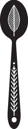 Spoon with leaf icon isolated on white background. Vector illustration.のイラスト素材