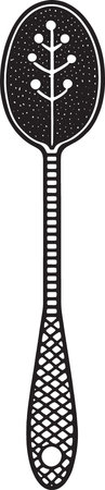 Black and White Silhouette Illustration of a Spatulaのイラスト素材