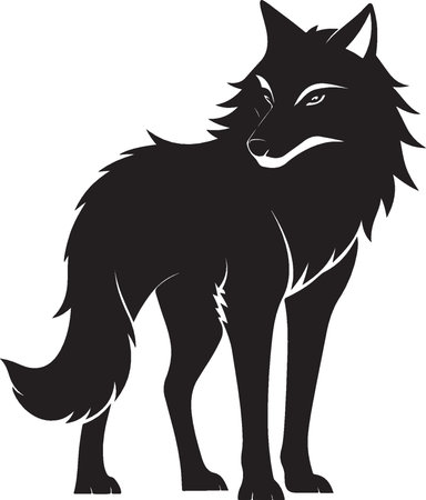 Wolf. Animals.Vector illustration ready for vinyl cutting on white background.のイラスト素材