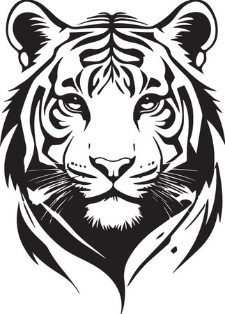 Tiger.Vector illustration ready for vinyl cutting.Isolated on white background.のイラスト素材