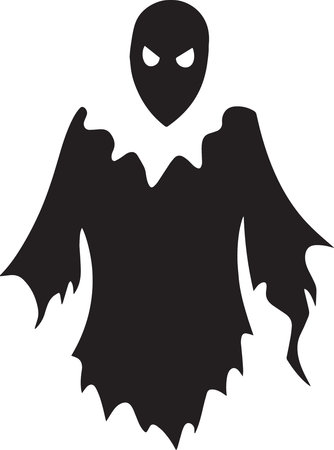 Black silhouette of a flying vampire isolated on white background. Vector illustrationのイラスト素材