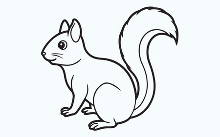 Vector image of a squirrel on a light blue background. Isolated.のイラスト素材