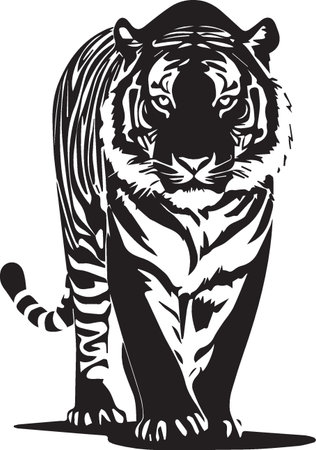 Tiger.Tribal Animals.Vector illustration ready for vinyl cutting.のイラスト素材