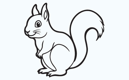Vector image of a squirrel on a light blue background. Illustration of a squirrel.のイラスト素材