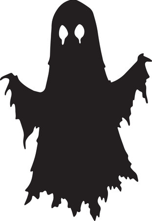Halloween ghost silhouette on white background. Vector illustration for your designのイラスト素材