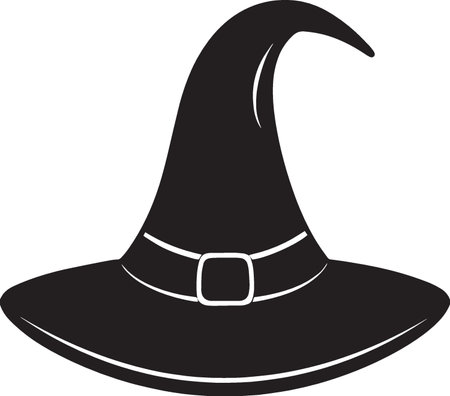 Witch hat. Halloween. Vector illustration ready for vinyl cutting.のイラスト素材
