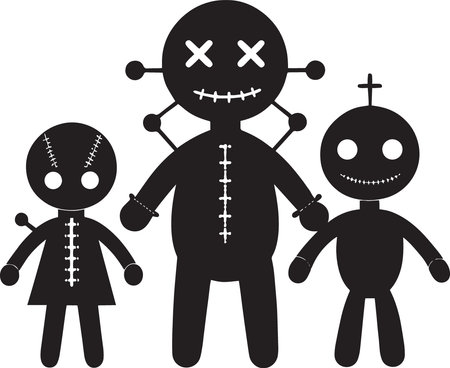 Black and white vector illustration of a group of aliens with crossed bonesのイラスト素材