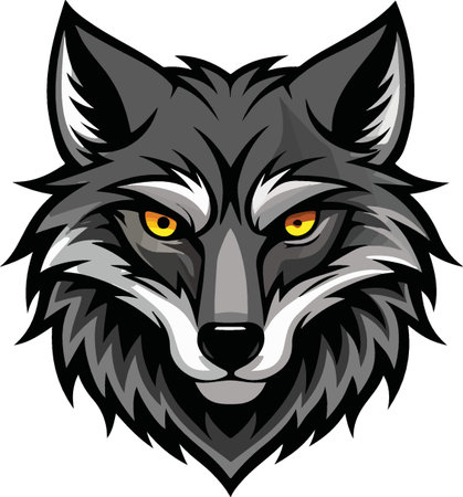 Wolf head. Vector illustration - color + b/w versions.のイラスト素材