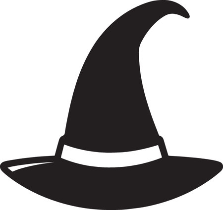 Witch hat icon isolated on white background. Halloween witch hat.のイラスト素材