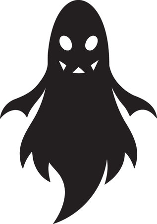 Halloween ghost silhouette isolated on a white background. Vector illustration.のイラスト素材