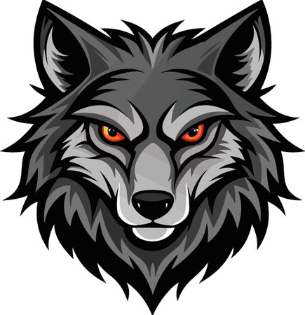 Wolf Mascot. Vector illustration ready for vinyl cutting. Isolated on white background.のイラスト素材